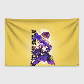 Флаг-баннер с принтом Ikari Shinji в Тюмени, 100% полиэстер | размер 67 х 109 см, плотность ткани — 95 г/м2; по краям флага есть четыре люверса для крепления | eva | eva 00 | eva 01 | eva 02 | rei | rei ayanami | shinji ikari | аска | ева | ева 02 | евангелион