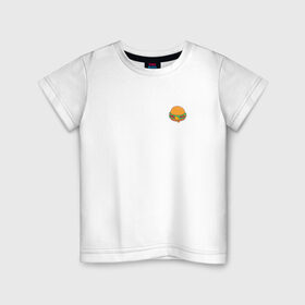 Детская футболка хлопок с принтом Бургер в Тюмени, 100% хлопок | круглый вырез горловины, полуприлегающий силуэт, длина до линии бедер | Тематика изображения на принте: hamburger | бургер | бутерброд | гамбургер | еда | фастфуд