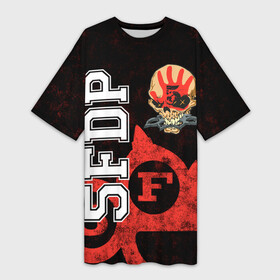 Платье-футболка 3D с принтом Five Finger Death Punch [1] в Тюмени,  |  | Тематика изображения на принте: 5fdp | 5фдп | ffdp | five finger death punch | metal | music | skeleton | sounds | метал | музыка | рок | череп