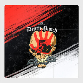 Магнитный плакат 3Х3 с принтом Five Finger Death Punch [7] в Тюмени, Полимерный материал с магнитным слоем | 9 деталей размером 9*9 см | 5fdp | 5фдп | ffdp | five finger death punch | metal | music | skeleton | sounds | метал | музыка | рок | череп
