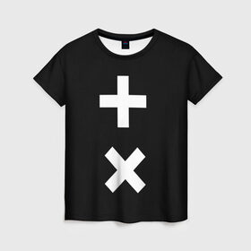 Женская футболка 3D с принтом Martin Garrix в Тюмени, 100% полиэфир ( синтетическое хлопкоподобное полотно) | прямой крой, круглый вырез горловины, длина до линии бедер | гаррикс | знаки | кресты | мартин | плюсы