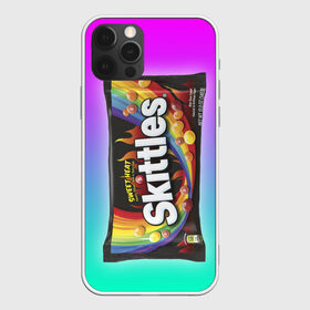 Чехол для iPhone 12 Pro Max с принтом Skittles | Черный в Тюмени, Силикон |  | black | skittles | sweet heat | градиент | зеленый | радуга | розовый | синий | скитлс | черный