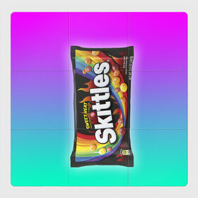 Магнитный плакат 3Х3 с принтом Skittles | Черный в Тюмени, Полимерный материал с магнитным слоем | 9 деталей размером 9*9 см | Тематика изображения на принте: black | skittles | sweet heat | градиент | зеленый | радуга | розовый | синий | скитлс | черный
