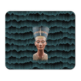 Коврик для мышки прямоугольный с принтом Нефертити в Тюмени, натуральный каучук | размер 230 х 185 мм; запечатка лицевой стороны | африка | божества | волны | геометрия | египет | маска | нефертити | фараон | царица