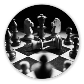 Коврик для мышки круглый с принтом Шахматы в Тюмени, резина и полиэстер | круглая форма, изображение наносится на всю лицевую часть | Тематика изображения на принте: доска | игра | игровая | игры | конь | короли | король | ладья | логика | настольная | настольные | пешка | пешки | спорт | туча | ферзь | шахматный | шахматы