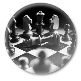 Значок с принтом Шахматы в Тюмени,  металл | круглая форма, металлическая застежка в виде булавки | Тематика изображения на принте: доска | игра | игровая | игры | конь | короли | король | ладья | логика | настольная | настольные | пешка | пешки | спорт | туча | ферзь | шахматный | шахматы