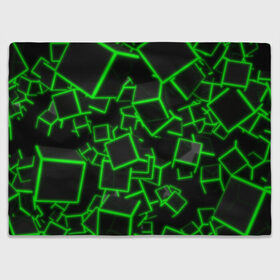 Плед 3D с принтом Cyber cube в Тюмени, 100% полиэстер | закругленные углы, все края обработаны. Ткань не мнется и не растягивается | 3д кубики | cyber cube | кибер куб | куб | неоновые кубики