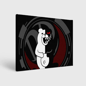 Холст прямоугольный с принтом MONOKUMA | МОНОКУМА | DANGANRO в Тюмени, 100% ПВХ |  | anime | bear | black  white | danganronpa | kurokuma | monodam | monokuma | monomi | monotaro | rabbit | school | shirokuma | аниме | главарь | мoноми | монокума | черно белый | школа