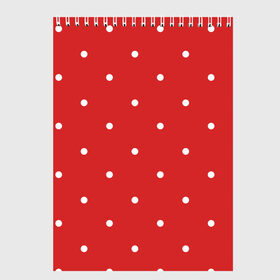 Скетчбук с принтом Белый горошек на красном фоне в Тюмени, 100% бумага
 | 48 листов, плотность листов — 100 г/м2, плотность картонной обложки — 250 г/м2. Листы скреплены сверху удобной пружинной спиралью | geometric | graphic | row | абстракция | геометрические фигуры | горошек | крапинки | красный | круги | пунктиры | точки | узоры spot | фон