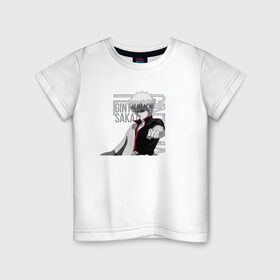 Детская футболка хлопок с принтом Гинтама в Тюмени, 100% хлопок | круглый вырез горловины, полуприлегающий силуэт, длина до линии бедер | Тематика изображения на принте: gintama | gintoki sakata | гинтама | гинтоки саката | самураи