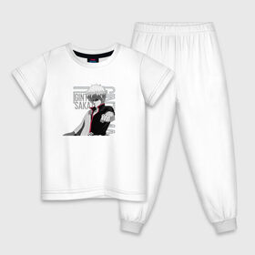 Детская пижама хлопок с принтом Гинтама в Тюмени, 100% хлопок |  брюки и футболка прямого кроя, без карманов, на брюках мягкая резинка на поясе и по низу штанин
 | Тематика изображения на принте: gintama | gintoki sakata | гинтама | гинтоки саката | самураи