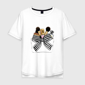 Мужская футболка хлопок Oversize с принтом Кисти в Тюмени, 100% хлопок | свободный крой, круглый ворот, “спинка” длиннее передней части | Тематика изображения на принте: make up | визаж | визажист | макияж | мейк | мейкап | пудра