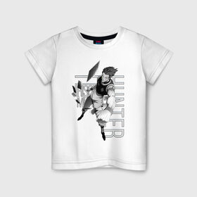 Детская футболка хлопок с принтом Хисока в Тюмени, 100% хлопок | круглый вырез горловины, полуприлегающий силуэт, длина до линии бедер | hisoka | hunter  hunter | охотник | охотник х охотник | хантер | хантер х хантер | хисока
