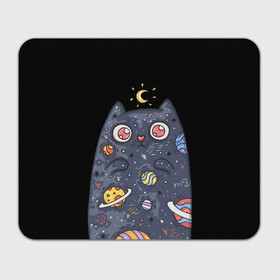 Коврик для мышки прямоугольный с принтом КОСМИЧЕСКИЙ КОТ в Тюмени, натуральный каучук | размер 230 х 185 мм; запечатка лицевой стороны | артемис | астероиды | вселенная | галактика | диана | звезды | кометы | космос | кот | котенок | котик | луна | месяц | ночь | планеты | сейлор мун | туманность | черная кошка
