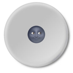 Значок с принтом темная луна в Тюмени,  металл | круглая форма, металлическая застежка в виде булавки | луна | любовь | пара | смайлик | темный | эмоджи