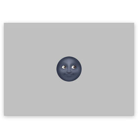 Поздравительная открытка с принтом темная луна в Тюмени, 100% бумага | плотность бумаги 280 г/м2, матовая, на обратной стороне линовка и место для марки
 | луна | любовь | пара | смайлик | темный | эмоджи