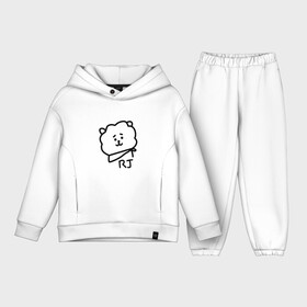 Детский костюм хлопок Oversize с принтом RJ | BTS в Тюмени,  |  | army | bangtan boys | bt21 | bts | bts stickers | chimmy | cooky | k pop | koya | mang | monster | rap monster | rapmon | rj | rm | shooky | tata | van | бтс | ви | джей хоуп | джонгук | кейпоп | реп монстр | стикеры bts | сюга | чимин | чин