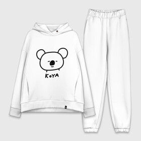 Женский костюм хлопок Oversize с принтом KOYA | BTS в Тюмени,  |  | army | bangtan boys | bt21 | bts | bts stickers | chimmy | cooky | k pop | koya | mang | monster | rap monster | rapmon | rj | rm | shooky | tata | van | бтс | ви | джей хоуп | джонгук | кейпоп | реп монстр | стикеры bts | сюга | чимин | чин