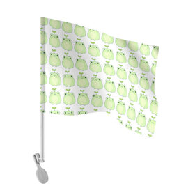 Флаг для автомобиля с принтом лягушки-росточки в Тюмени, 100% полиэстер | Размер: 30*21 см | животные | клубника | лягушка | милота | природа | росток