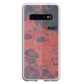 Чехол для Samsung Galaxy S10 с принтом Rust | Красная текстура Раст в Тюмени, Силикон | Область печати: задняя сторона чехла, без боковых панелей | farm | online | raid | rust | steam | игра | краски | лого | оружие | разводы | раст | растер | рейд | рейдер | стим | фарм | фармила