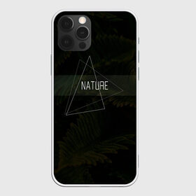 Чехол для iPhone 12 Pro Max с принтом Nature | Природа | Дизайнерска в Тюмени, Силикон |  | nature | геометрия | листья | папоротник | папоротниковые | полоса | полоска | природа | треугольник | треугольники