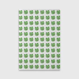 Обложка для паспорта матовая кожа с принтом лягушки в Тюмени, натуральная матовая кожа | размер 19,3 х 13,7 см; прозрачные пластиковые крепления | животные | лягушка | милота | природа