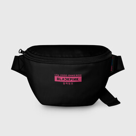 Поясная сумка 3D с принтом BLACKPINK в Тюмени, 100% полиэстер | плотная ткань, ремень с регулируемой длиной, внутри несколько карманов для мелочей, основное отделение и карман с обратной стороны сумки застегиваются на молнию | black | black pink | blackpink | japan | jennie | jisoo | k pop | korea | korean | lisa | music | pink | rose | азия | блэкпинк | группа | дженни | джису | к поп | корейская группа | корея | лиса | минимализм | мода | надпись | розовый | розэ | 