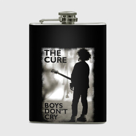 Фляга с принтом THE CURE в Тюмени, металлический корпус | емкость 0,22 л, размер 125 х 94 мм. Виниловая наклейка запечатывается полностью | Тематика изображения на принте: boys | cry | grunge | guitar | metal | music | punk | robert | rock | smyth | the cure | usa | гранж | группа | кьюр | метал | музыка | панк | рок | сша