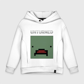 Детское худи Oversize хлопок с принтом UNTURNED в Тюмени, френч-терри — 70% хлопок, 30% полиэстер. Мягкий теплый начес внутри —100% хлопок | боковые карманы, эластичные манжеты и нижняя кромка, капюшон на магнитной кнопке | Тематика изображения на принте: game | unturned | unturned 2 | zombie | айди предмета | антюрнед | зомби | игра | инди | кубы | нельсон.