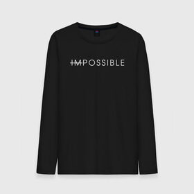 Мужской лонгслив хлопок с принтом NO IMPOSSIBLE в Тюмени, 100% хлопок |  | creative | impossible | minimalism | no | креатив | креативная | минимализм | надпись | невозможного | нет | ничего | текст