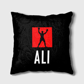 Подушка 3D с принтом Muhammad Ali в Тюмени, наволочка – 100% полиэстер, наполнитель – холлофайбер (легкий наполнитель, не вызывает аллергию). | состоит из подушки и наволочки. Наволочка на молнии, легко снимается для стирки | Тематика изображения на принте: muhammad ali бокс легенда ринг чемпион