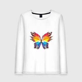 Женский лонгслив хлопок с принтом бабочка краской в Тюмени, 100% хлопок |  | бабочка | беспозвоночные | брызги | градиент | краска | красочная | крылья | лето | мотыльки и бабочки | насекомое | насекомые | радуга | ярко