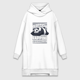 Платье-худи хлопок с принтом My Official Napping Shirt в Тюмени,  |  | english | funny | lazy | panda | английские надписи | английский язык | дневной сон | дремлет | дрыхнет | ленивая панда | ленивый | лень | люблю вздремнуть | люблю спать | панда | пандочка | прикол | сиеста