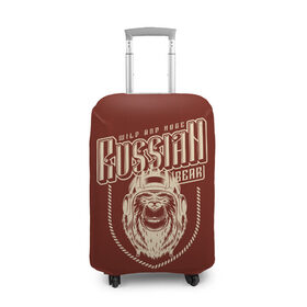 Чехол для чемодана 3D с принтом Русский медведь танкист в Тюмени, 86% полиэфир, 14% спандекс | двустороннее нанесение принта, прорези для ручек и колес | Тематика изображения на принте: grizzly bear | russia | russian bear | ussr | гризли | дикий | косолапый | медвежонок | миша | мишка | мишутка | патриот | разъярённый | россия | русский медведь | ссср