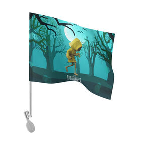 Флаг для автомобиля с принтом Little Nightmares 2 в Тюмени, 100% полиэстер | Размер: 30*21 см | little nightmares | страшилка | страшная игра | ужас | хоррор