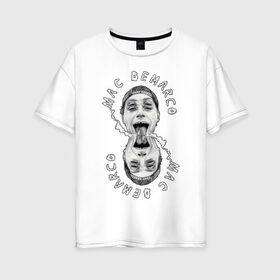 Женская футболка хлопок Oversize с принтом Mac Demarco в Тюмени, 100% хлопок | свободный крой, круглый ворот, спущенный рукав, длина до линии бедер
 | mac demarco | мак демарко | мак демарко арт | мак демарко рисунок