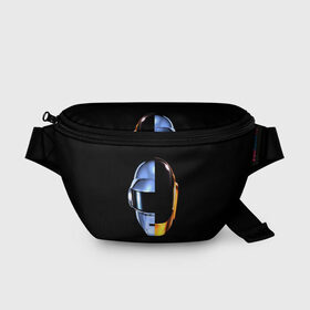 Поясная сумка 3D с принтом Daft Punk в Тюмени, 100% полиэстер | плотная ткань, ремень с регулируемой длиной, внутри несколько карманов для мелочей, основное отделение и карман с обратной стороны сумки застегиваются на молнию | ги мануэль де омем кристо | ню диско | синти поп | техно | тома бангальтер | фанк | французский хаус | электроник рок
