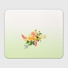 Коврик для мышки прямоугольный с принтом букет рисунок в Тюмени, натуральный каучук | размер 230 х 185 мм; запечатка лицевой стороны | акварель | арт | букет | весна | лето | природа | рисунок | свежесть | цветы
