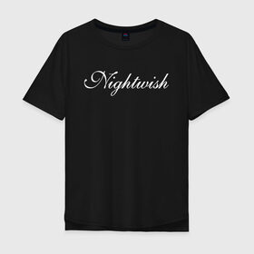 Мужская футболка хлопок Oversize с принтом Nightwish Logo / Найтвиш (Z) в Тюмени, 100% хлопок | свободный крой, круглый ворот, “спинка” длиннее передней части | music | night wish | nightwish | nuclear blast | rock | spinefarm | лого | музыка | найт виш | найтвиш | рок | симфоник метал | тарья турунен | флор янсен