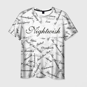 Мужская футболка 3D с принтом Nightwish Songs / Найтвиш песни (Z) в Тюмени, 100% полиэфир | прямой крой, круглый вырез горловины, длина до линии бедер | music | nightwish | nuclear blast | rock | spinefarm | лого | музыка | найтвиш | рок | симфоник метал | тарья турунен | флор янсен