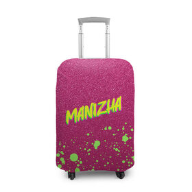 Чехол для чемодана 3D с принтом Манижа Manizha в Тюмени, 86% полиэфир, 14% спандекс | двустороннее нанесение принта, прорези для ручек и колес | Тематика изображения на принте: akkulista | eurovision | manizha merch | manizha мерч | neon | pink | russian woman | singer | брызги красок | брызки краски | евровидение 2021 | манижа мерч | неоновая надпись | певица | песня | розовые стразы | роттердам | ру кола