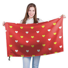 Флаг 3D с принтом Сердечки на красном паттерн в Тюмени, 100% полиэстер | плотность ткани — 95 г/м2, размер — 67 х 109 см. Принт наносится с одной стороны | background | design | fabric | heart | love | pattern | red | romance | romantic | seamless | valentine | красный | любовь | рисунок | романтика | сердце | узор