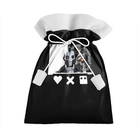 Подарочный 3D мешок с принтом Андроид XBOT 4000 в Тюмени, 100% полиэстер | Размер: 29*39 см | андроид | белочерный | белый | знак | кот | котик | кошка | любовь | механизм | робот | роботы | черный