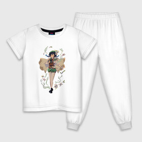 Детская пижама хлопок с принтом Венти в Тюмени, 100% хлопок |  брюки и футболка прямого кроя, без карманов, на брюках мягкая резинка на поясе и по низу штанин
 | арт | венти | ветер | рисунок | цветы