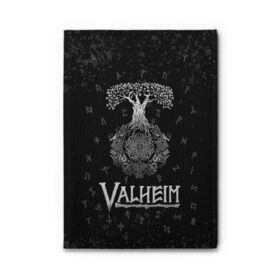 Обложка для автодокументов с принтом Valheim Руны Иггдрасиль в Тюмени, натуральная кожа |  размер 19,9*13 см; внутри 4 больших “конверта” для документов и один маленький отдел — туда идеально встанут права | Тематика изображения на принте: valheim | вальхейм | дерево | иггдрасиль | игдрасиль | игра | икдросиль | логотип игры | мировое древо | много рун | паттерн | руна | руны