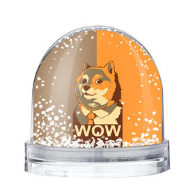 Снежный шар с принтом Doge Wow в Тюмени, Пластик | Изображение внутри шара печатается на глянцевой фотобумаге с двух сторон | animal | art | dog | doge | dogecoin | many x | mem | meme | new | poster | such x | wave | wow | арт | в | галстук | галстуке | двухцветная | животное | зверь | имени | кабосу | мем | мемас | мэм | по | постер | сиба ину | собака | хищник