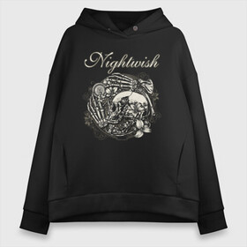 Женское худи Oversize хлопок с принтом NIGHTWISH в Тюмени, френч-терри — 70% хлопок, 30% полиэстер. Мягкий теплый начес внутри —100% хлопок | боковые карманы, эластичные манжеты и нижняя кромка, капюшон на магнитной кнопке | metal | nightwish | tarja turunen | метал | музыка | найтвиш | рок | симфо метал | тарья турунен