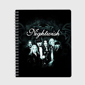 Тетрадь с принтом NIGHTWISH в Тюмени, 100% бумага | 48 листов, плотность листов — 60 г/м2, плотность картонной обложки — 250 г/м2. Листы скреплены сбоку удобной пружинной спиралью. Уголки страниц и обложки скругленные. Цвет линий — светло-серый
 | Тематика изображения на принте: metal | nightwish | tarja turunen | метал | музыка | найтвиш | рок | симфо метал | тарья турунен