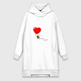 Платье-худи хлопок с принтом Влюблённая пара в Тюмени,  |  | воздушный | лестница | любовь | пара | сердце | хлопок | шар