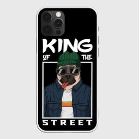 Чехол для iPhone 12 Pro Max с принтом King Street в Тюмени, Силикон |  | animal | art | brutal | dog | illustration | king | of | pug | street | the | арт | брутальный | бульдог | в | животное | зверь | король | надпись | одежде | очках | пёс | рамка | собака | текст | улиц | улицы | уличный | шапке